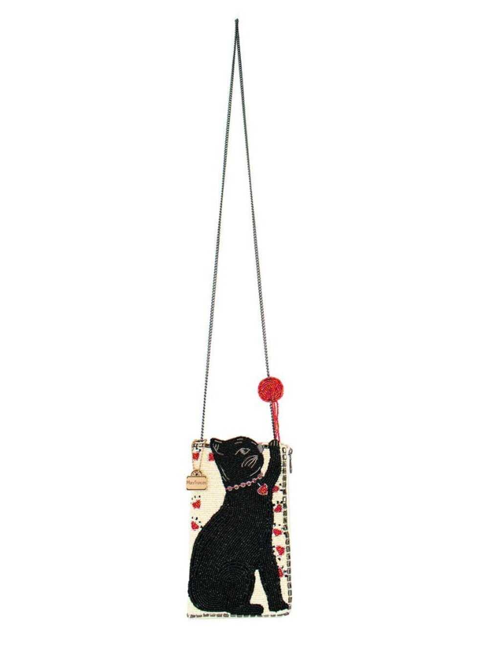 Mary Frances Purr-suit Kitty Cat and Yarn Crossbody Beaded Phone Bag - Picture 7 of 8